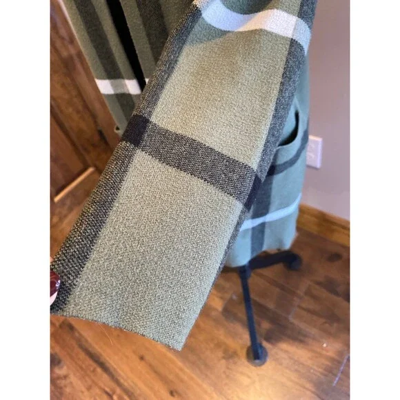 Tahari Windowpane Plaid Cardigan Sweater Long Pockets Size ? Medium to Large - Picture 5 of 12